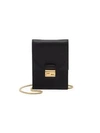 Fendi Mini Leather Phone-case-on-chain In Black