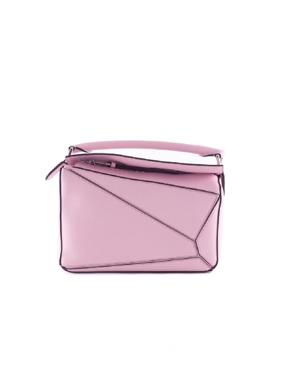 Loewe Puzzle Small Leather Shoulder Bag In Pink