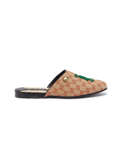 Gucci X Major League Baseball 'la Angels&trade;' Logo Appliqué Canvas Slides In Multi-colour