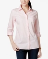 TOMMY HILFIGER WOMEN'S COTTON ROLL-TAB BUTTON-UP SHIRT