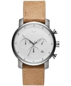 Mvmt Men's Chronograph Chrono 40 Brown Leather Strap Watch 40mm In Caramel