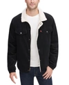Levi's Corduroy High Pile Fleece Collar Field Coat In Black
