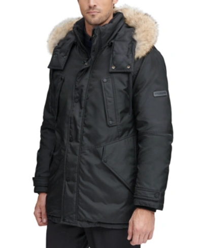 Marc New York Men's Lafayette Four Pocket Parka With Removable Fur Trimmed Hood In Black