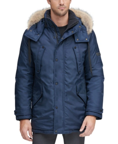 Marc New York Men's Lafayette Four Pocket Parka With Removable Fur Trimmed Hood In Ink