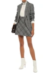 BRUNELLO CUCINELLI BRUNELLO CUCINELLI WOMAN SEQUIN-EMBELLISHED PRINCE OF WALES CHECKED WOOL MINI SKIRT ANTHRACITE,3074457345620963726