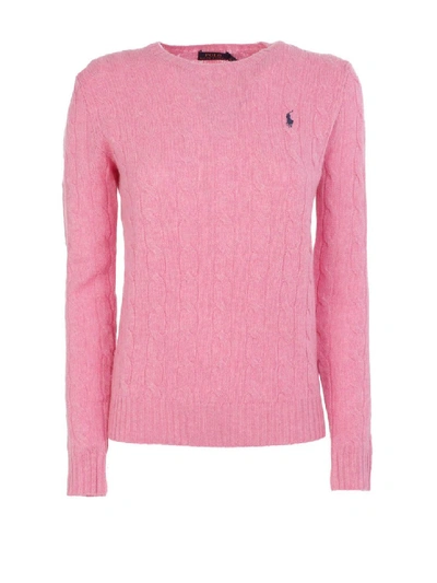 Polo Ralph Lauren Cable Knit Merino Cashmere Sweater In Pink