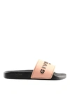 Givenchy 10mm Logo Embossed Rubber Slide Sandals In Black