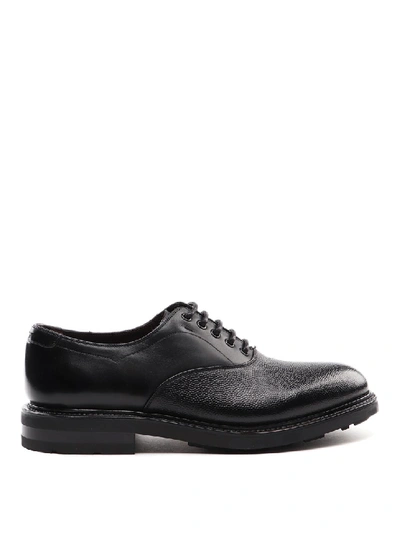 Ferragamo Tanger Leather Oxford Shoes In Black