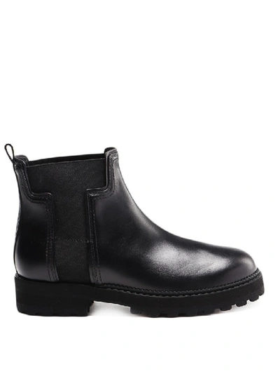 Tod's Double T Leather Chelsea Boot In Black
