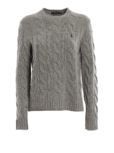 Polo Ralph Lauren Merino Wool & Cashmere Cableknit Sweater In Grey
