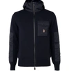 MONCLER PADDED WOOL-BLEND HOODED ZIP-UP CARDIGAN,7C39F248-325F-BE19-4919-58EB7A412C49