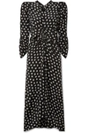 ISABEL MARANT RUCHED FLORAL-PRINT SILK-CREPE MIDI DRESS,e639860d-05f3-40ed-cf60-5ebf4d843233