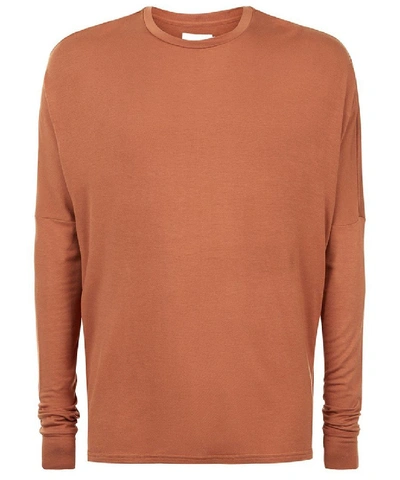 Adyn Essential Men Orange Long Sleeve T-shirt In Brown