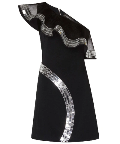 David Koma Plexi Ruffles Mini Women Black Dress