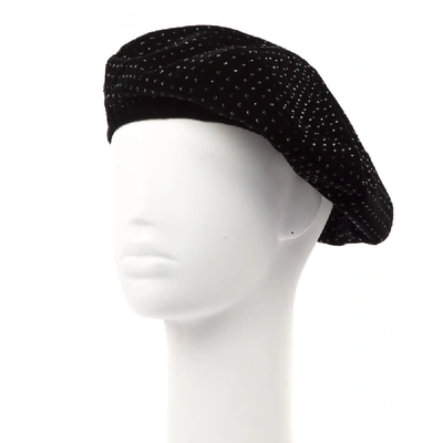 Saint Laurent Black Velvet Diamante Hat