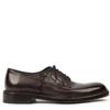 Green George Dark Brown Leather Shoes In Black