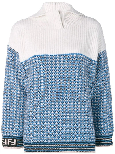 Fendi Blue Women's Micro Check Pullover
