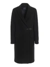 FAY BLACK WOOL AND CASHMERE HOOK COAT,323170a5-9a90-10ff-f261-fb383caa59e1