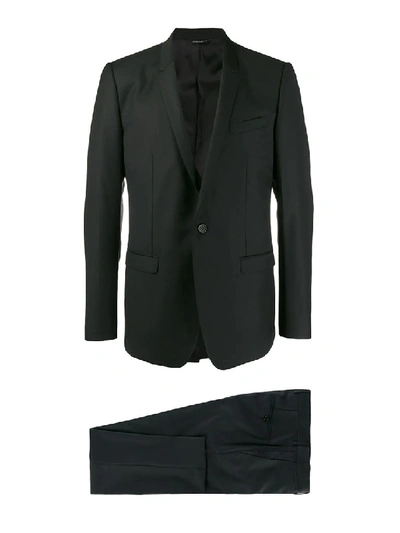 Dolce & Gabbana Virgin Wool Black Formal Suit