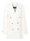 BALMAIN WHITE WOOL CABAN WITH GOLDEN BUTTONS,7e374650-5676-44e7-5f20-ca2c076fe275