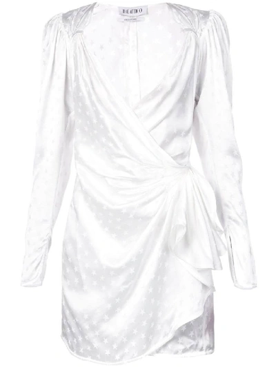 Attico White Women's Star Print Wrap Dress