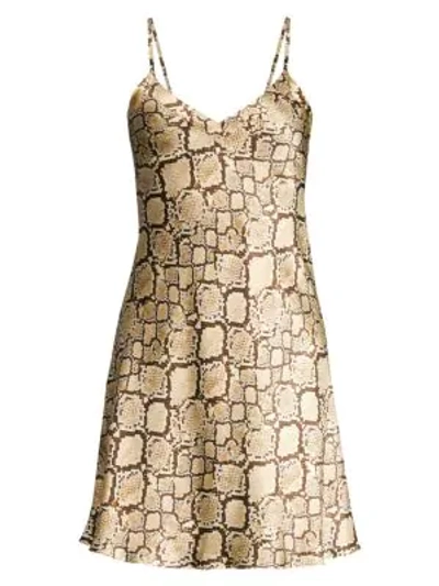 Ginia Python Print Silk Chemise In Natural