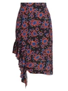 ROKH Floral Ruffled Midi Skirt