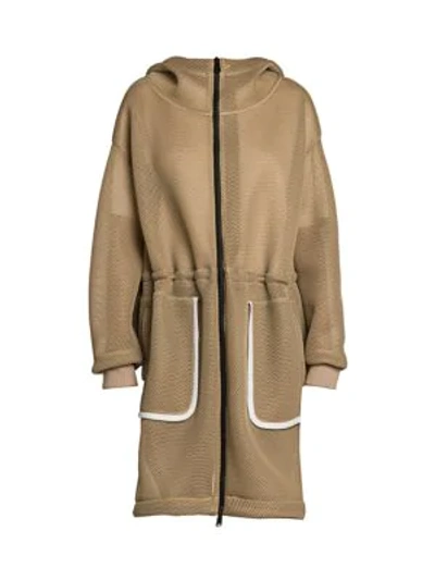 Fendi Logo-back Mesh Parka In Beige