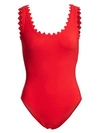 Karla Colletto Swim Ines Scallop-neck One-piece Swimsuit In Cherry