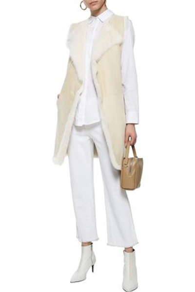 Theory Woman Shearling Gilet Ivory