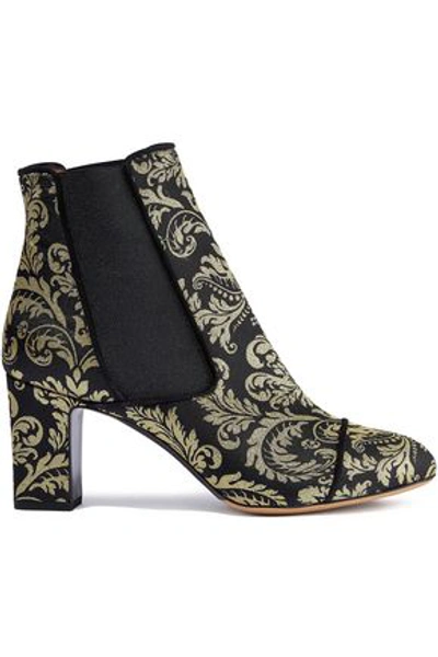 Tabitha Simmons Woman Metallic Jacquard Ankle Boots Gold