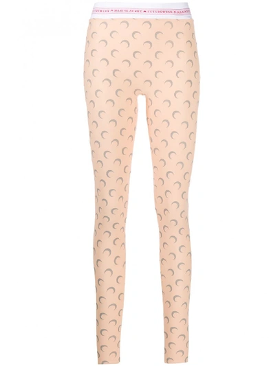 Marine Serre All Over Moon Leggings In Pink