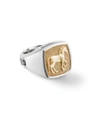 David Yurman Petrvs® Horse Signet 18k Yellow Gold & Sterling Silver Ring