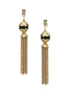 AKOLA LEATHER & CHAIN TASSEL EARRINGS,400011615388