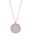 ASTLEY CLARKE 18K Rose Gold Vermeil & Blue Lace Agate Slice Locket Necklace