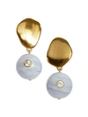 LIZZIE FORTUNATO Goldplated Blue Lace Agate & Blue Topaz Drop Earrings