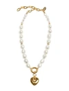 LIZZIE FORTUNATO Heartbreak Goldplated & Freshwater Pearl Pendant Necklace