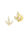 dressing gownRTO COIN 18K YELLOW GOLD & DIAMOND WHEAT SHEAF STUD EARRINGS,0400011683509