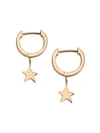 JENNIFER ZEUNER JEWELRY Mika 14K Goldplated Sterling Silver Star Charm Huggie Earrings