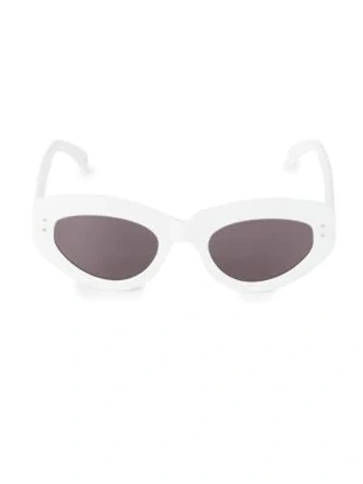 Alaïa 51mm Cat Eye Grommet Sunglasses In White