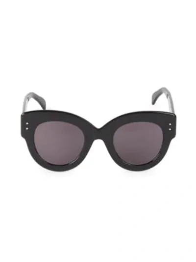 Alaïa 48mm Embellished Oversized Cat Eye Sunglasses In Black