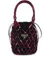 Prada Fisherman's Net Hand Bag In Fuxia