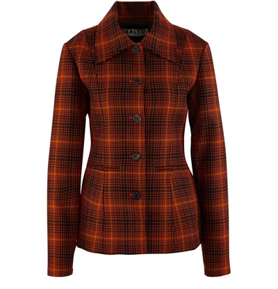 Aalto Check Jacket In Orange Check