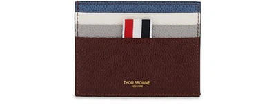 Thom Browne Leather Card Holder In Seasonal-multi