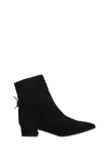 FABIO RUSCONI LOW HEELS ANKLE BOOTS IN BLACK SUEDE,11118380