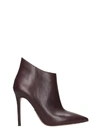 MICHAEL KORS ANTONIA HIGH HEELS ANKLE BOOTS IN BORDEAUX LEATHER,11118392