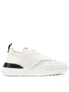 TOD'S WHITE LEATHER HOLES SNEAKER,11114735