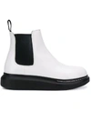 Alexander Mcqueen White Hybrid Chelsea Boots In White/black