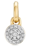 MONICA VINADER FIJI MINI DIAMOND BUTTON PENDANT CHARM,GP-PT-FAMP-DIA