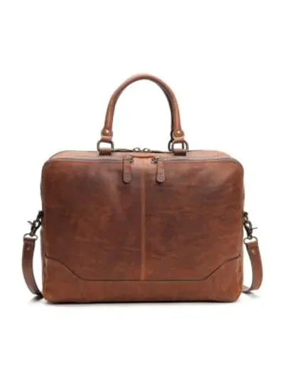 Frye Logan Leather Briefcase - Brown In Cognac